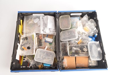 Lot 294 - Large collection of 00 gauge and some 0 gauge Rolling stock components and modellers materials (qty in 2 boxes)