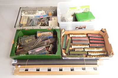 Lot 295 - Collection of 00 gauge Rolling stock components track and modellers materials (qty in 5 boxes)