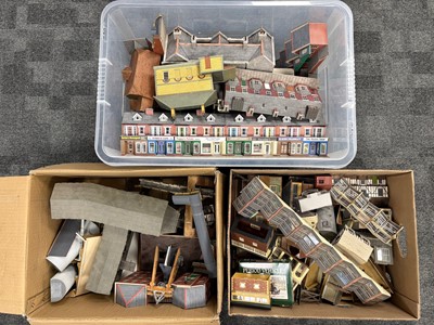 Lot 298 - Metcalfe Superquick and other built card and plastic buildings and structures 00 gauge (qty in 3 boxes)