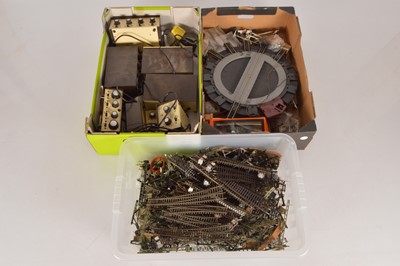 Lot 316 - Peco Hornby Gaugemaster and other 00 gauge track catenary signals and other accessories (qty in 3 boxes)