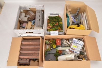 Lot 333 - Very large quantity of 00 gauge Buildings Railway accessories and scenic materials and components (qty in 12 boxes)