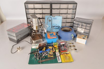 Lot 339 - Model Railway and Model Makers equipment and storage boxes (qty in 2 boxes)