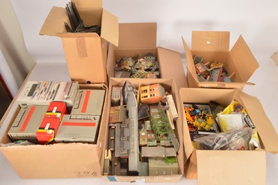 Lot 345 - Hornby Superquick and other 00 gauge Buildings Controllers track and scenic accessories (qty in 6 boxes)
