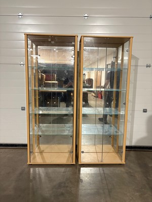 Lot 368 - Modern Wood and Glass Display cabinets (2)