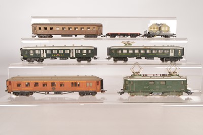 Lot 397 - Marklin HO Gauge unboxed  Electric Locomotive and Coaches Pocher Coaches and Hornby AcHO wagons (7)