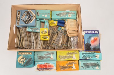 Lot 409 - Marklin H0 gauge 2-rail stud contact Diesel Locomotive Track and controllers (qty in 1 box)