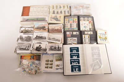 Lot 423 - Postcards trade cards stamps and covers with strong Railway themes (qty in 1 box)