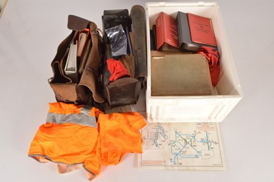 Lot 429 - Collection of BR SR Rulebooks Appendices Working Timetables and Notices with Driver's bags (qty in 2 boxes)