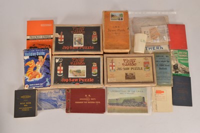 Lot 436 - Original GWR Jigsaws with historic Railway publications (qty in 1 box)