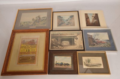 Lot 438 - Railway paintings prints and lithographs in assorted frames (8)