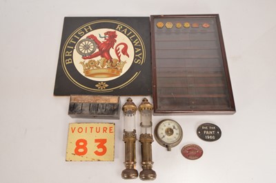 Lot 445 - British Railways crest with Lamps display cabinet and other collectables (9)