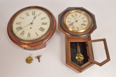Lot 446 - Wall display clocks in mahogany cases (2)