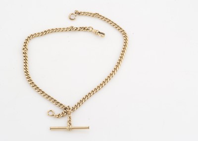 Lot 183 - A gold plated curb linked double albert