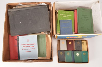 Lot 458 - Timetables Rule Books and other paper Railway collectables (qty in 2 boxes)