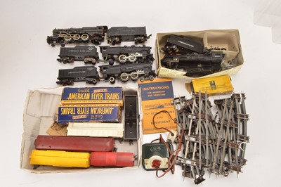 Lot 467 - American Flyer S Gauge group of Locomotives, rolling stock and track (Qty)