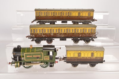 Lot 475 - Hornby 0 Gauge GWR No.1 Special loco & coaches (4)