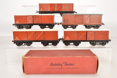 Lot 486 - Hornby 0 Gauge Post War No.2 Luggage vans (5)