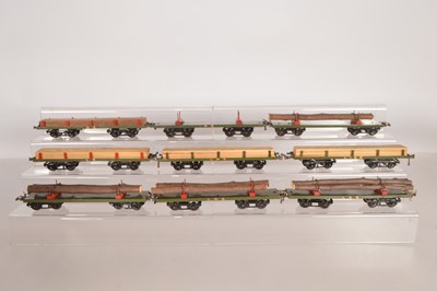 Lot 495 - Hornby 0 Gauge group of No.2 Timber/Lumber wagons (10)