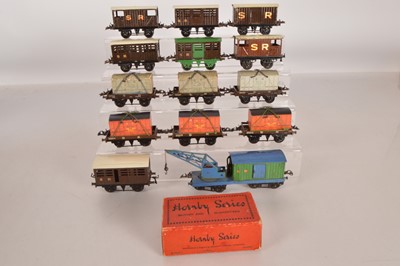 Lot 497 - Hornby 0 Gauge mixed group of SR rolling stock (14)