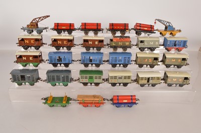 Lot 499 - Hornby 0 Gauge mixed group of Pre-war Goods wagons (27)