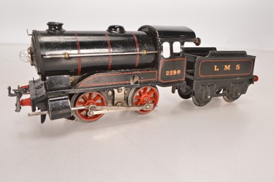 Lot 524 - Hornby 0 Gauge No.1 LMS Black 3 Rail Electric Locomotive & Tender