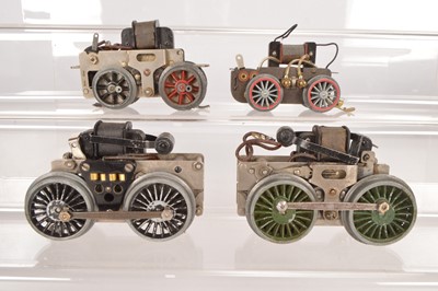 Lot 528 - Hornby 0 Gauge 20v 3 Rail Electric Chassis Mechanisms (4)