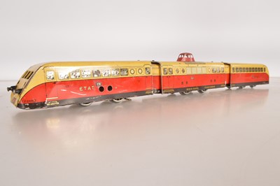 Lot 530 - French Hornby 0 Gauge ETAT 20v 3 Rail Electric 3 Unit Rail Car