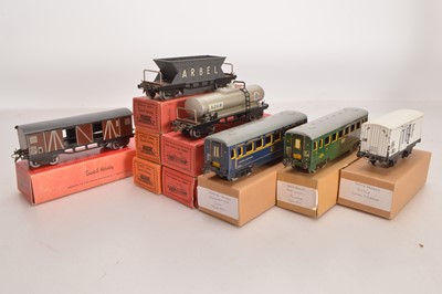 Lot 533 - French Hornby 0 Gauge Wagons & Coaches (9)
