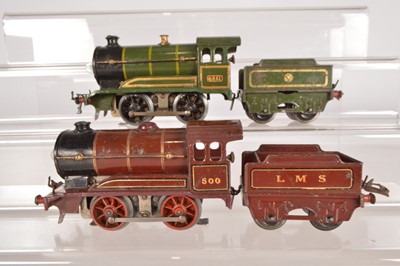 Lot 557 - Hornby 0 Gauge pair of E0/20 0-4-0 Loco & Tenders (2)