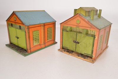 Lot 561 - Hornby 0 Gauge pair of Engine Sheds (2)