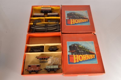 Lot 569 - Hornby 0 Gauge Post War No. 50 Goods Set & No. 51 Passenger Set (2)