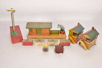 Lot 576 - Hornby 0 Gauge mixed group of Pre and Post war Railway accessories (Qty)