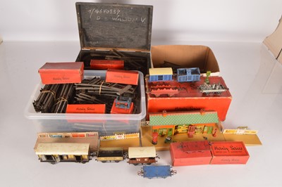 Lot 580 - Hornby 0 Gauge Locomotive Rolling stock accessories & large quantity of track (qty)