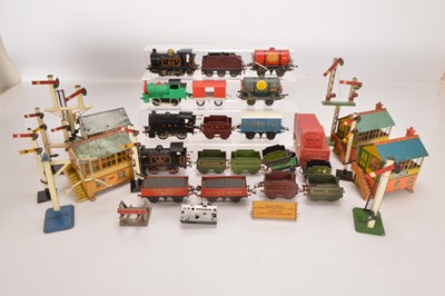 Lot 584 - Hornby and other Commercial manufacturers 0 Gauge mixed group of Locomotives, rolling stock and accessories (30 plus)