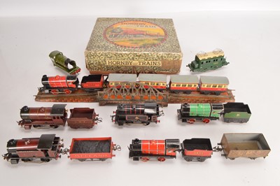 Lot 603 - Hornby 0 Gauge Clockwork Locomotives Rolling Stock & Track (qty)