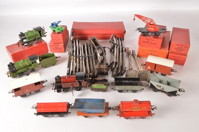 Lot 609 - Hornby 0 Gauge post-war Clockwork Trains