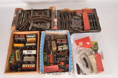 Lot 617 - A Collection of playworn Hornby O Gauge Trains (qty in 5 boxes)