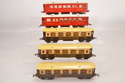 Lot 634 - Hornby O Gauge bogie Mitropa and Pullman Coaches (5)