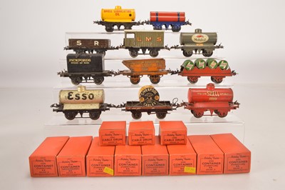 Lot 636 - Hornby O Gauge unboxed Freight Stock and boxed ex-shop wagon loads (22)