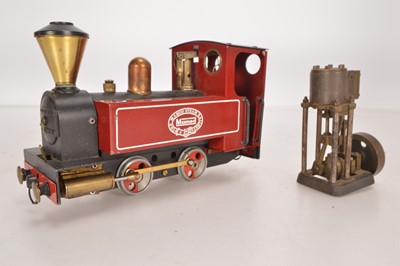Lot 738 - Mamod  0-4-0 Tank Loco and cast steam accessory (2)