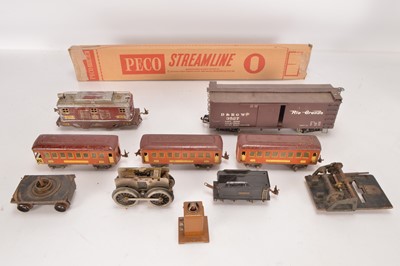 Lot 748 - Lionel Standard and 0 Gauge and other manufacturers mixed group of Locomotives and rolling stock (10)