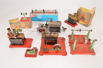 Lot 751 - Mamod / Wilesco SP3 SE2 MM1 & MM2 Stationary Live Steam Engines & accessories (11)