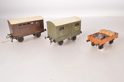 Lot 757 - A pair of vintage Gauge 2 Wagons and a more recent Gauge 1 open wagon (3)