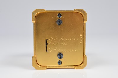 Lot 3 - A sweet small brass carriage repeater clock