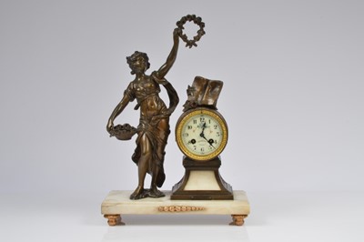 Lot 13 - A late 19th century French mantle clock