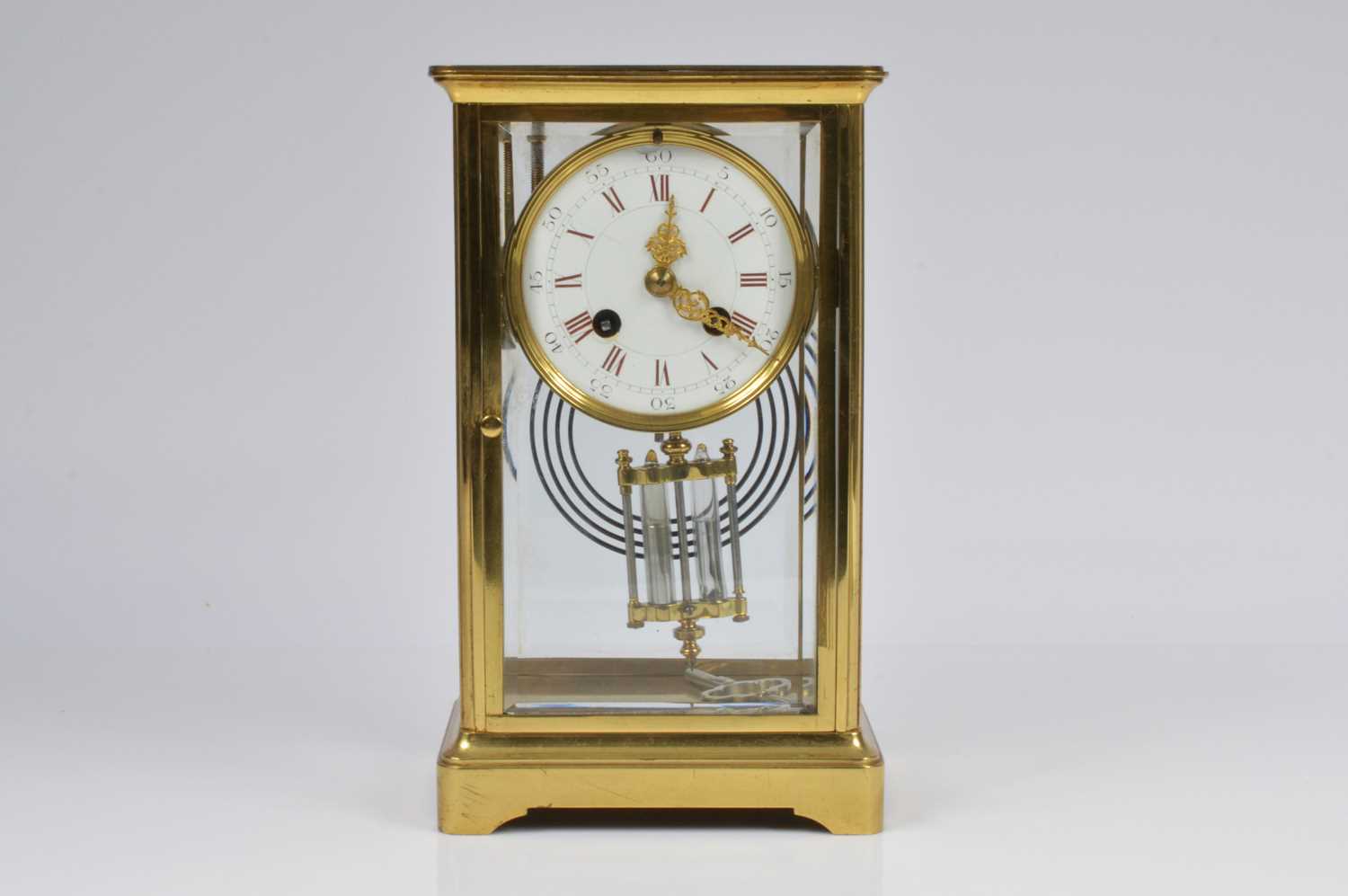 Lot 17 - A French late 19th century brass mantle clock