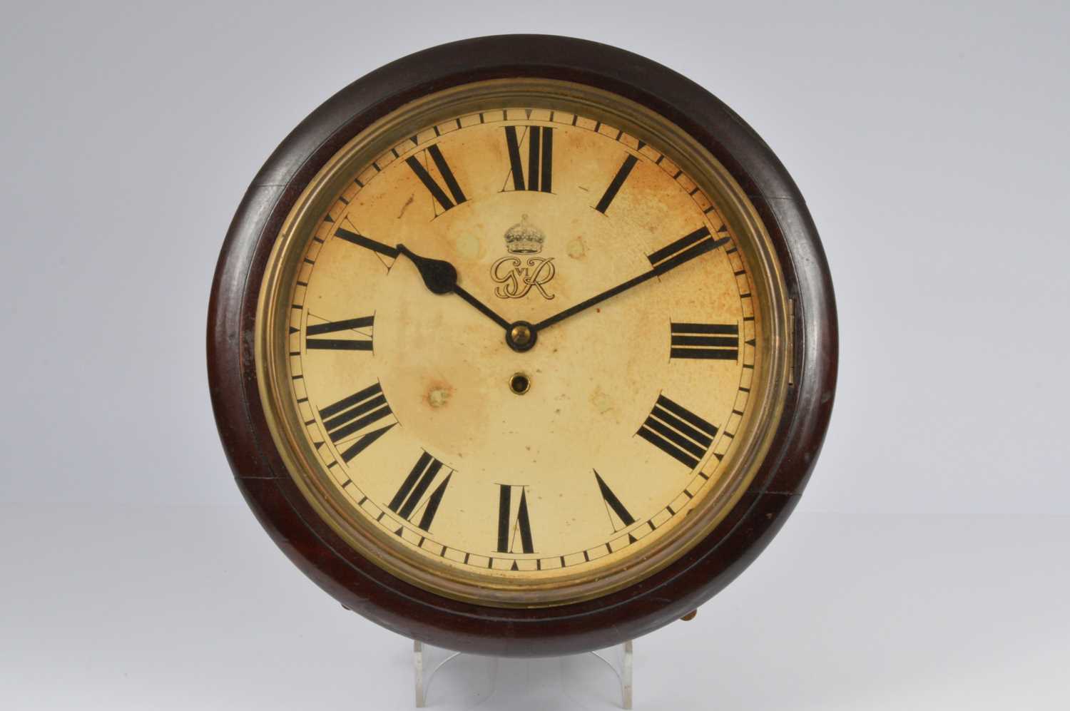 Lot 18 - A Victorian and later dial wall clock