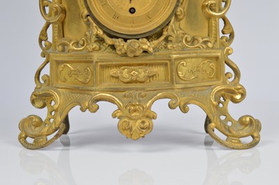 Lot 24 - A damaged French gilt mantle clock