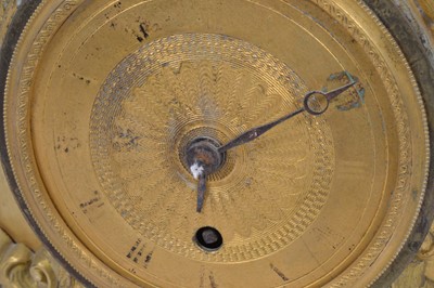 Lot 24 - A damaged French gilt mantle clock