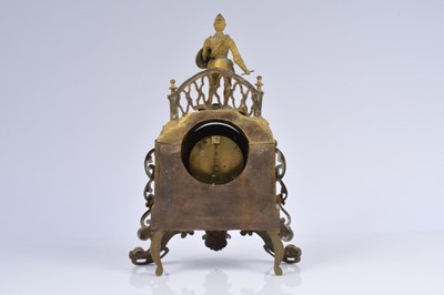 Lot 24 - A damaged French gilt mantle clock